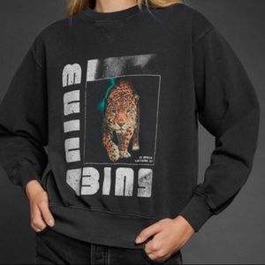 New Anine Bing Wildcat Graphic Sweatshirt S